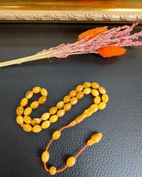 Beyzi Model Ateş Kehribar Tesbih