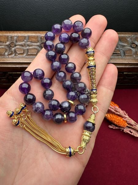 Küre Model Ametist Doğal Taş Tesbih