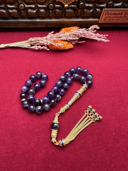 Küre Model Ametist Doğal Taş Tesbih