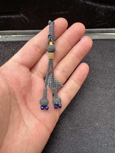 Lacivert Renk Taşlı Çiftli Model Kazaz Püskül