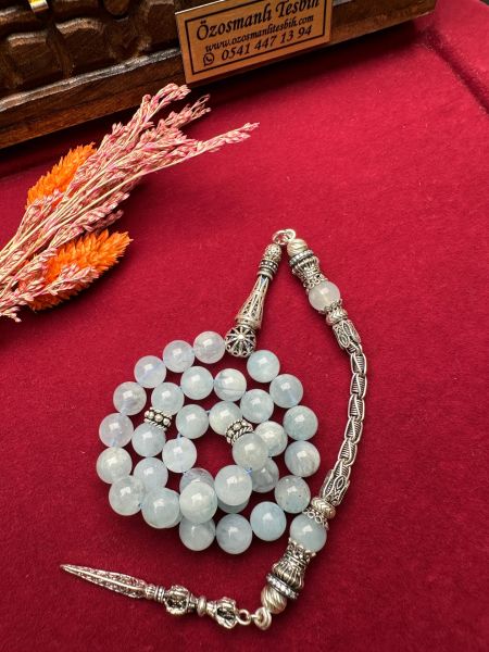 Küre Model Akuamarin Taşı Doğal Taş Tesbih