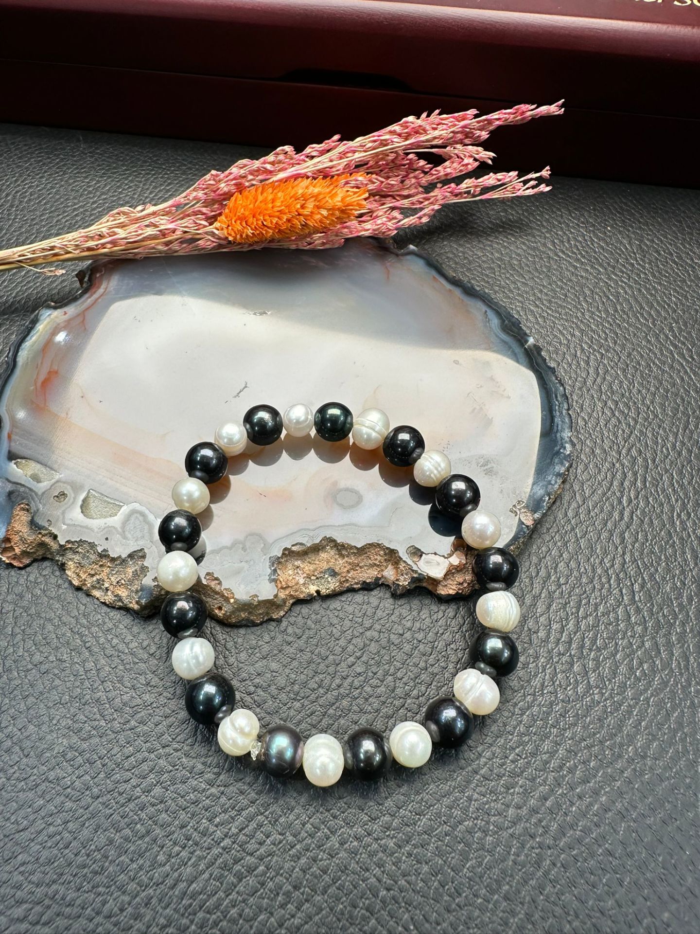 Siyah İnci Dizayn Doğal Taş Bileklik