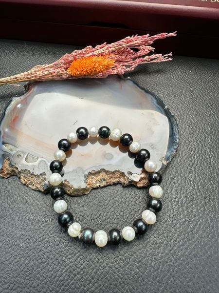 Siyah İnci Dizayn Doğal Taş Bileklik