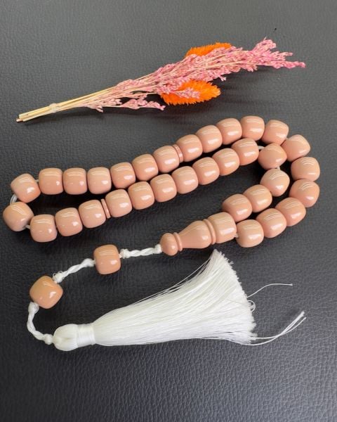 Basık Model Bej Rengi Jumbo Boy Katalin Tesbih