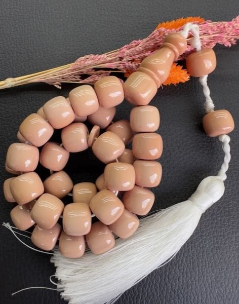 Basık Model Bej Rengi Jumbo Boy Katalin Tesbih