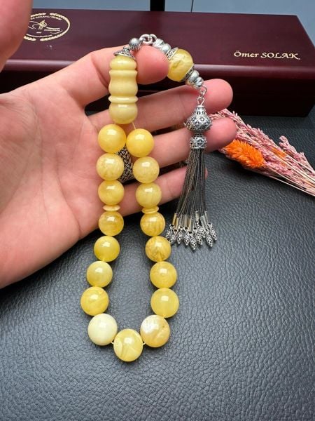 Rus Kaya Maskot Model Damla Kehribar Tesbih