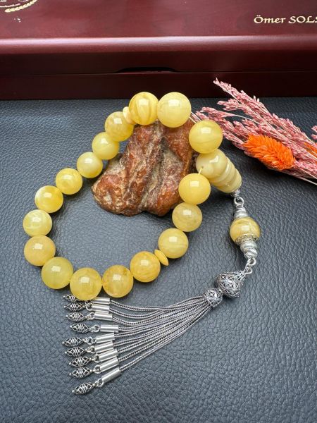 Rus Kaya Maskot Model Damla Kehribar Tesbih