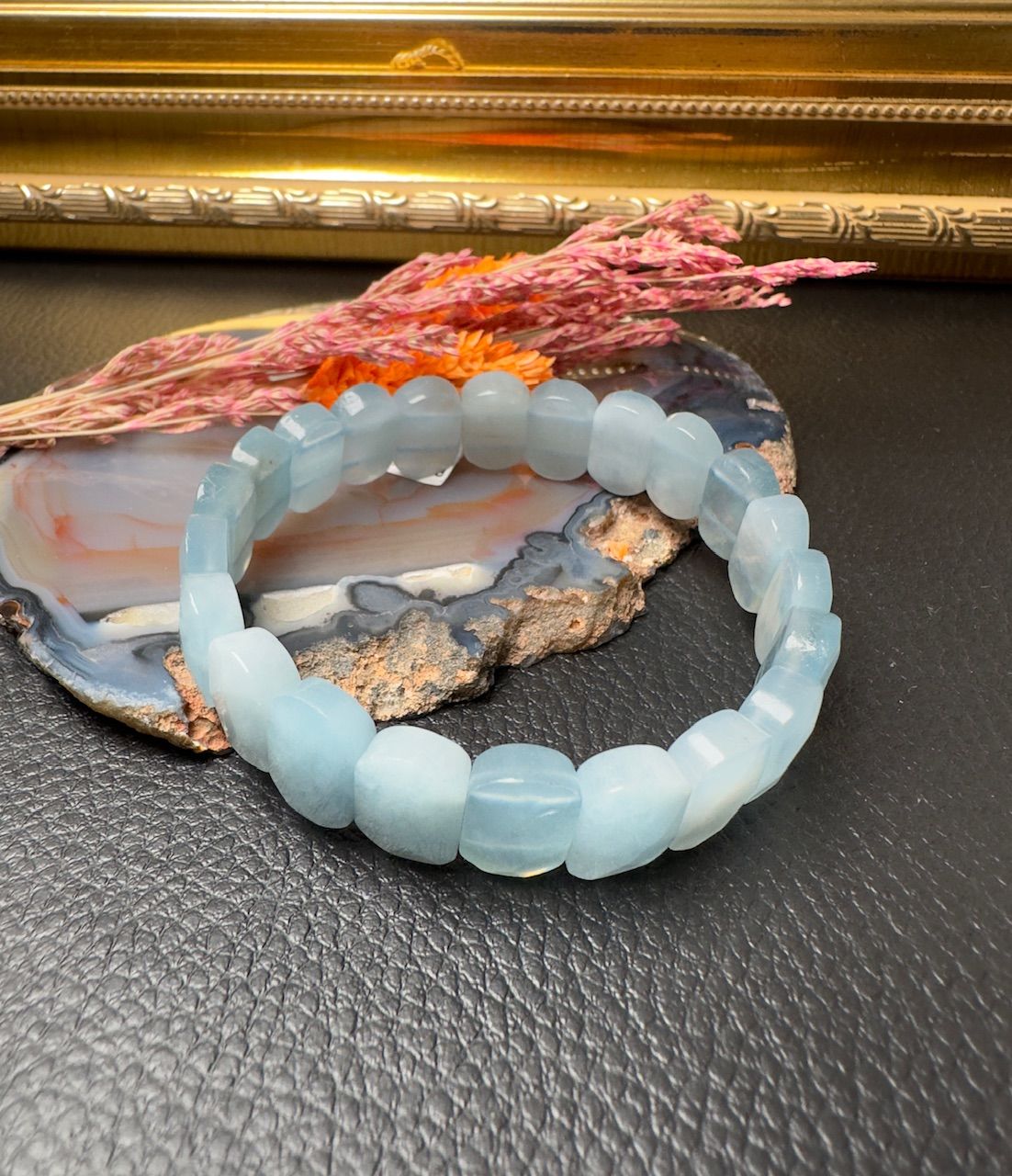 Akuamarin Taşı Doğal Taş Bileklik