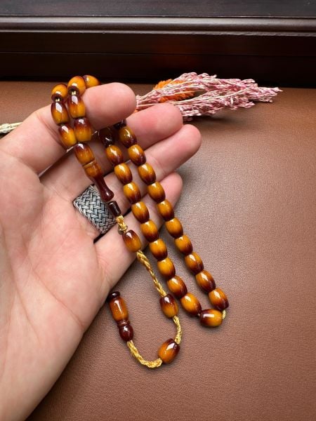 Fıçı Model Sıkma Kehribar Tesbih