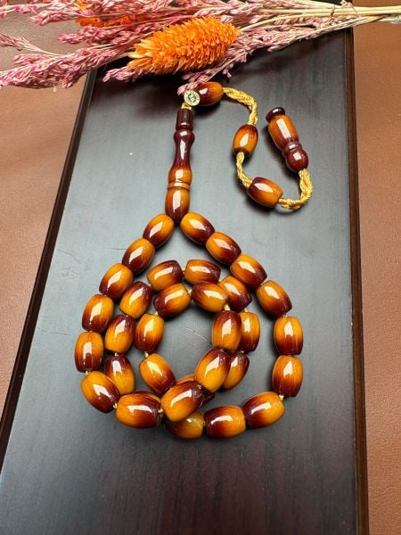 Fıçı Model Sıkma Kehribar Tesbih