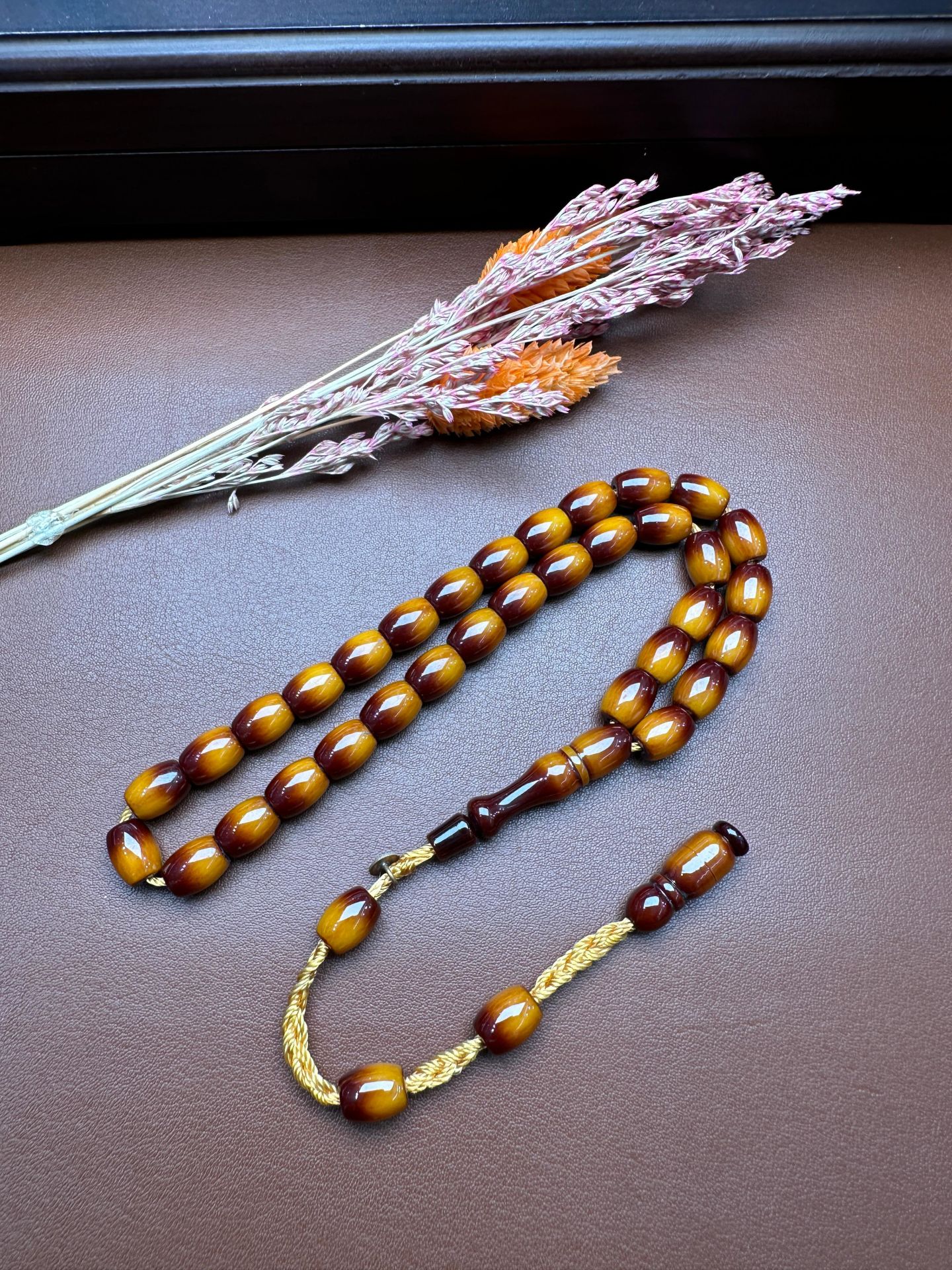 Fıçı Model Sıkma Kehribar Tesbih