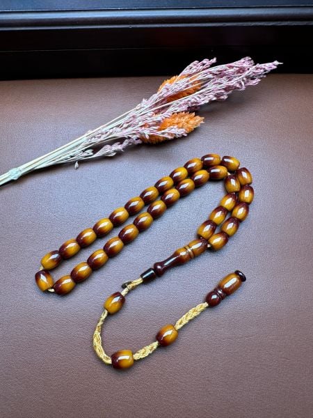 Fıçı Model Sıkma Kehribar Tesbih