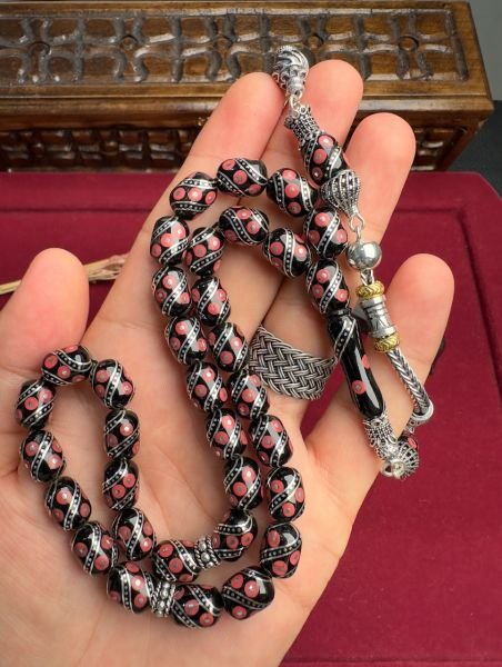 Kapsül Model Gümüş İşlemeli  Erzurum Oltu Tesbih