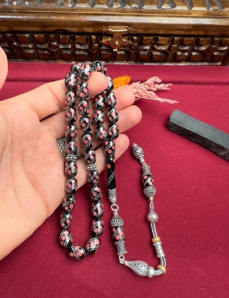 Kapsül Model Gümüş İşlemeli  Erzurum Oltu Tesbih