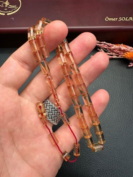 Küçük Boy Kesme  Model  Ateş Kehribar Tesbih