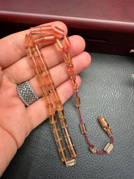 Küçük Boy Kesme  Model  Ateş Kehribar Tesbih