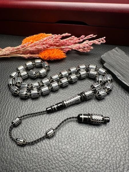 Uçlu Kapsül Model Gümüş Yarma Erzurum Oltu Taşı Tesbih