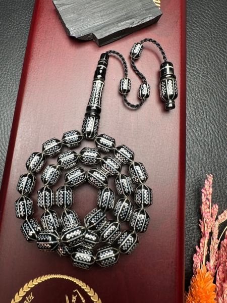 Uçlu Kapsül Model Gümüş Yarma Erzurum Oltu Taşı Tesbih