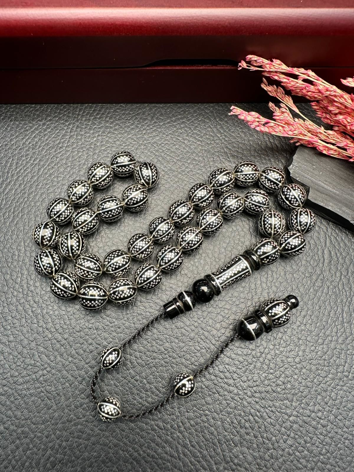 Küre Model Gümüş Yarma Erzurum Oltu Taşı Tesbih