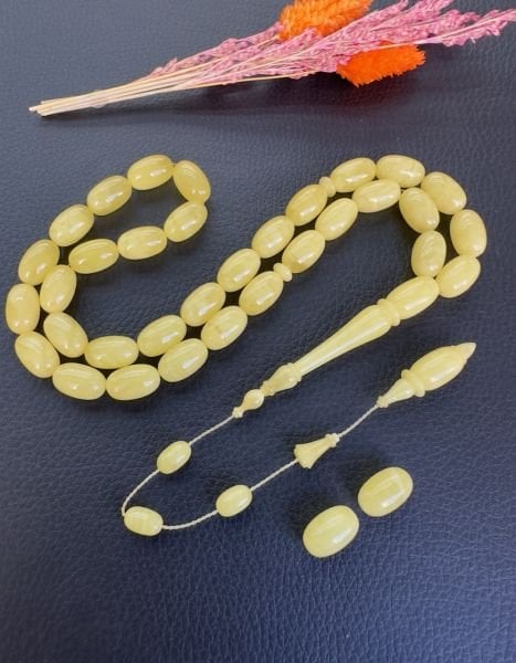 Tek Kaya Ukrayna Usta İşçiliği Damla Kehribar Tesbih