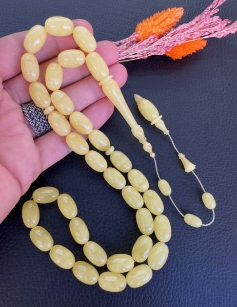 Tek Kaya Ukrayna Usta İşçiliği Damla Kehribar Tesbih