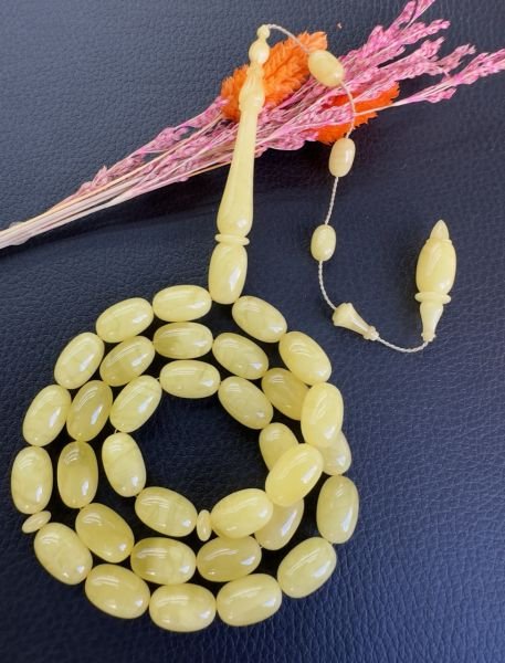 Tek Kaya Ukrayna Usta İşçiliği Damla Kehribar Tesbih