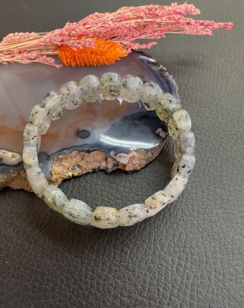 Rolex Model Beyaz Akik Taşı Doğal Taş Bileklik