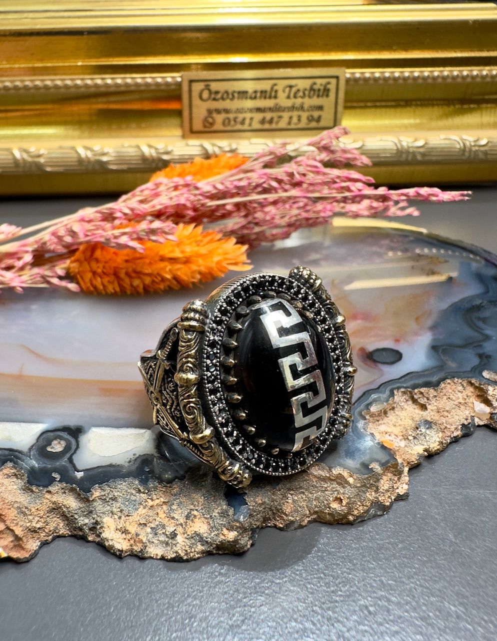 Özel Tasarım Erzurum Oltu Taşlı Gümüş Yüzük