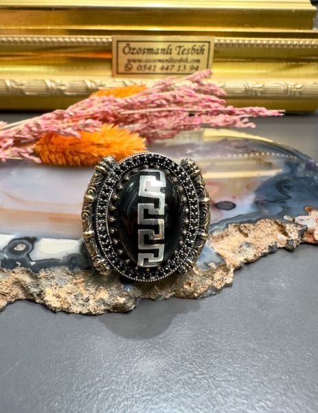 Özel Tasarım Erzurum Oltu Taşlı Gümüş Yüzük
