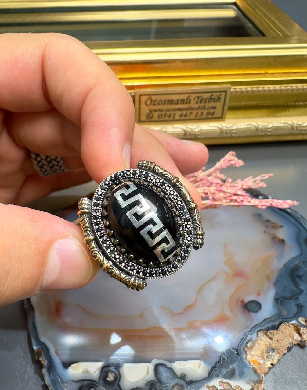 Özel Tasarım Erzurum Oltu Taşlı Gümüş Yüzük