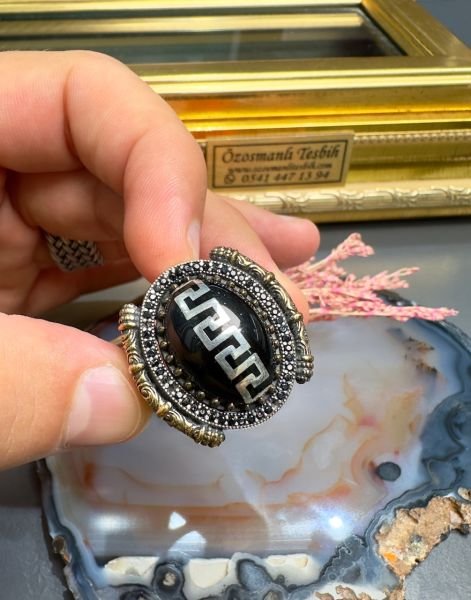 Özel Tasarım Erzurum Oltu Taşlı Gümüş Yüzük