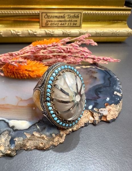 Özel Tasarım Sedef Taşlı Gümüş Yüzük