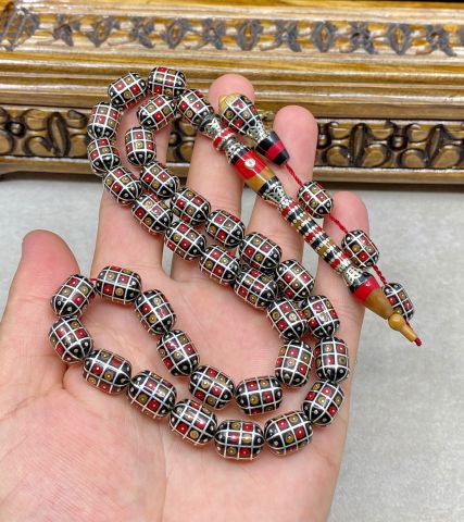 Kapsül Model 925 Ayar Gümüş ve Kuka İşleme Nakkaş İmame  Erzurum Oltu Tesbih