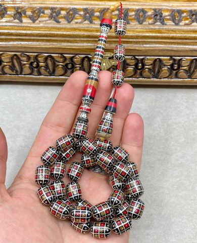 Kapsül Model 925 Ayar Gümüş ve Kuka İşleme Nakkaş İmame  Erzurum Oltu Tesbih
