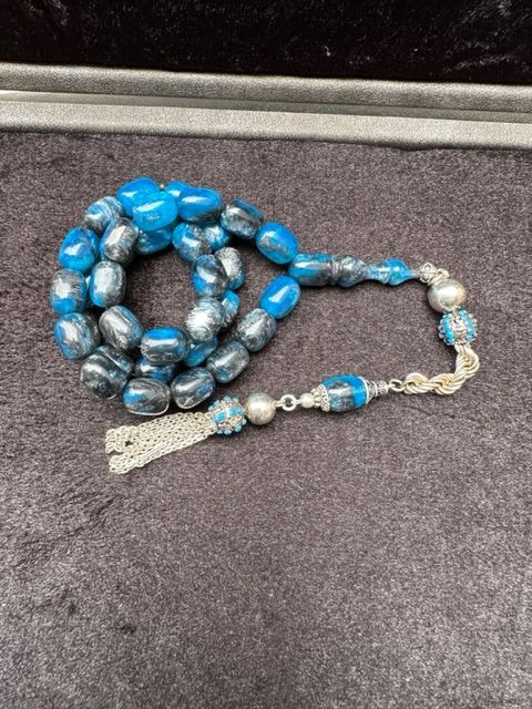 Kapsül Model Mavi Renk Gri Hareli Arizona Firuze Tesbih