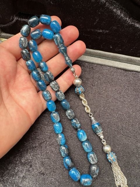 Kapsül Model Mavi Renk Gri Hareli Arizona Firuze Tesbih