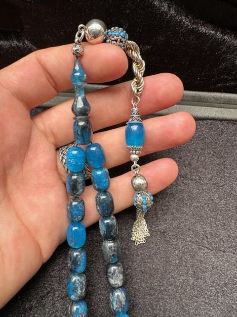 Kapsül Model Mavi Renk Gri Hareli Arizona Firuze Tesbih