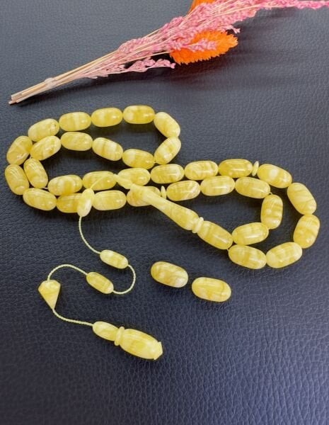 Cem Bülbül Usta İşçiliği Tek Kaya Tiger Damla Kehribar Tesbih