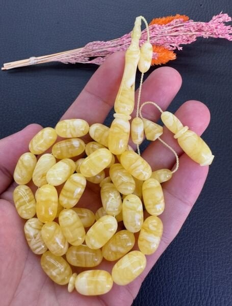 Cem Bülbül Usta İşçiliği Tek Kaya Tiger Damla Kehribar Tesbih