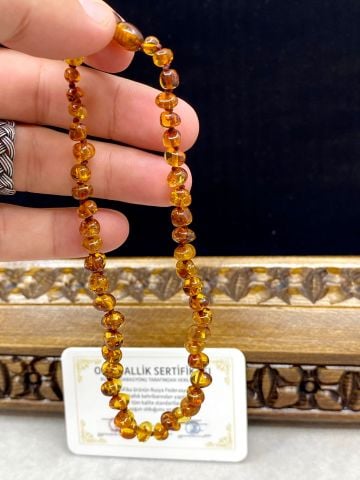 Baltık Damla Kehribar Bebek Kolyesi