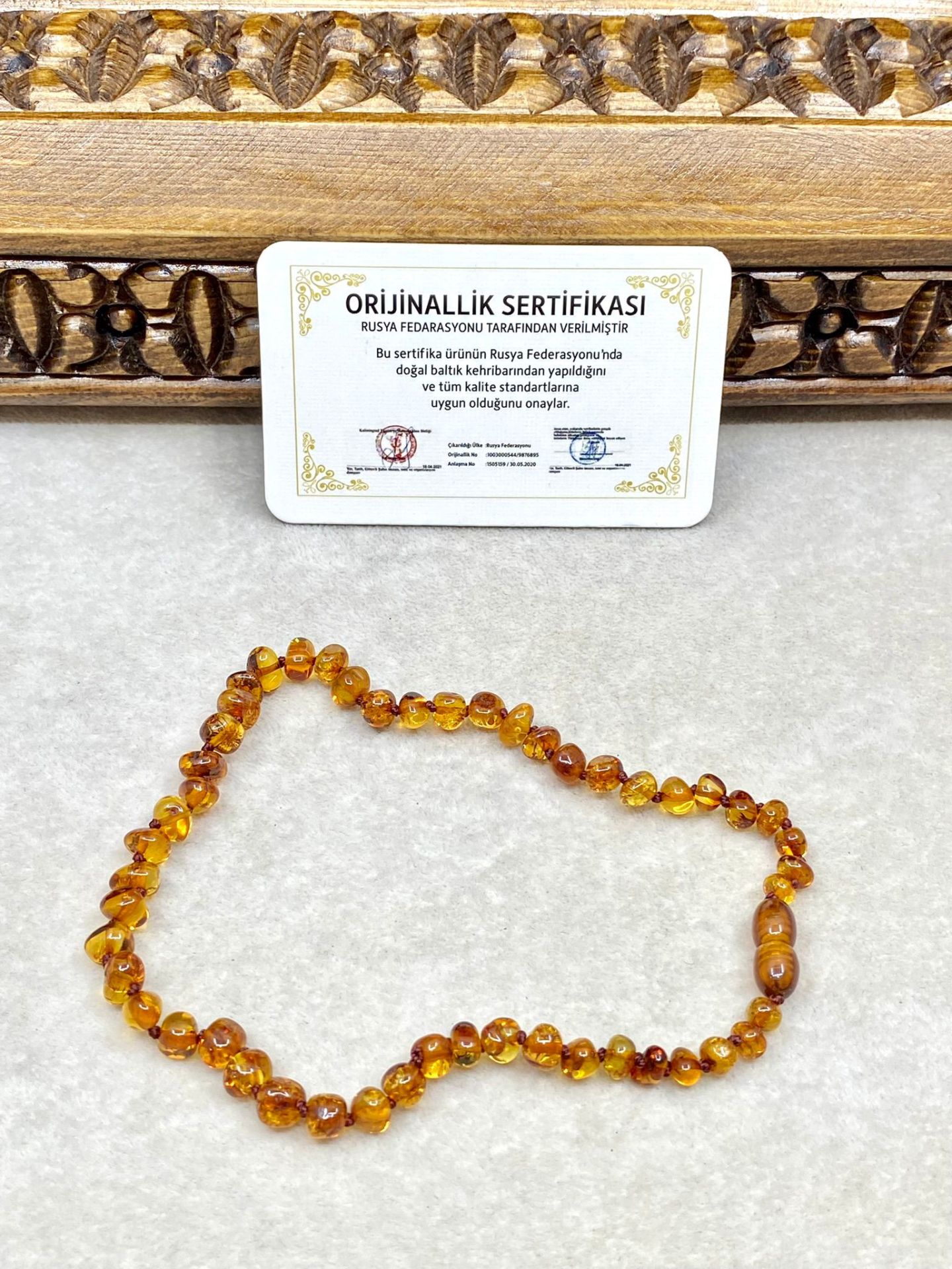 Baltık Damla Kehribar Bebek Kolyesi