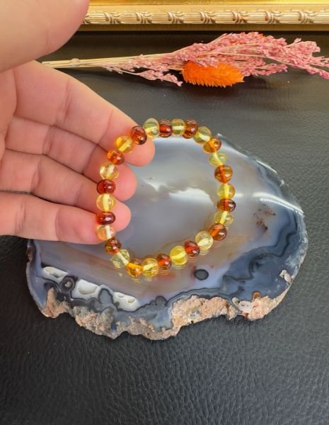 Küre Model Damla Kehribar Bileklik