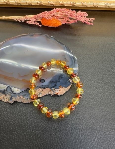 Küre Model Damla Kehribar Bileklik