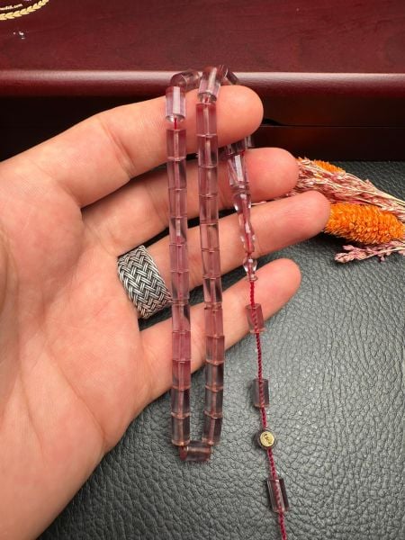 Küçük Boy Kesme  Model  Ateş Kehribar Tesbih