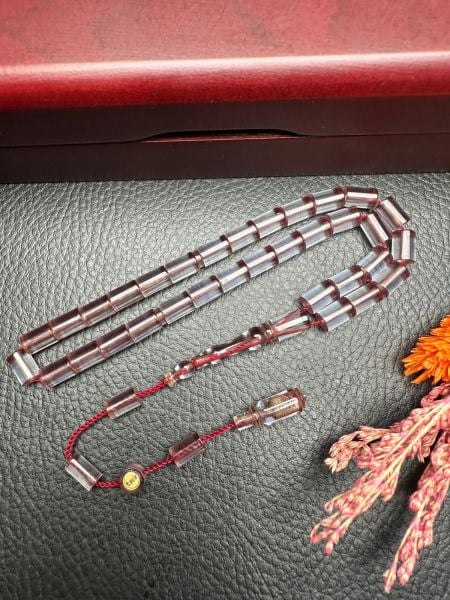 Küçük Boy Kesme  Model  Ateş Kehribar Tesbih