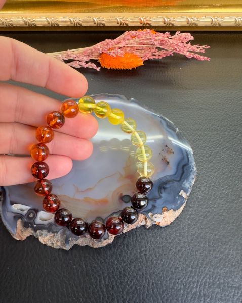 Küre Model Damla Kehribar Bileklik