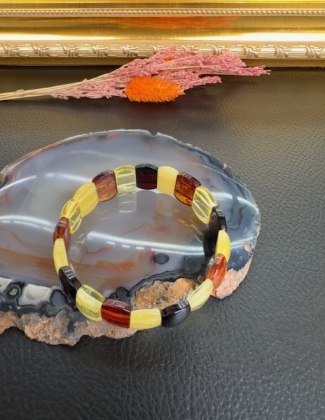 Rolex Model Damla Kehribar Bileklik