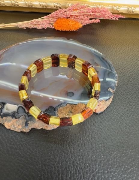 Rolex Model Damla Kehribar Bileklik