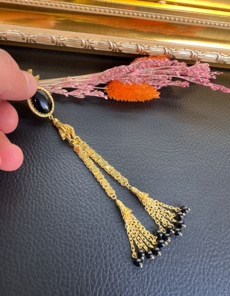 Özel Tasarım Altın Yaldız Kaplama Gümüş Püskül