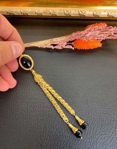 Özel Tasarım Altın Yaldız Kaplama Gümüş Püskül